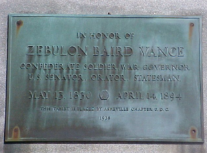 Vance plaque