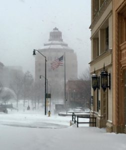 City Hall vertical snow